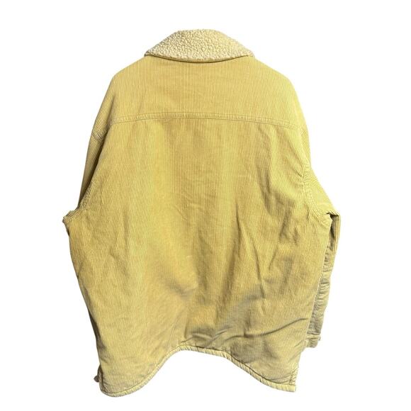 Vtg Y2K J Crew Chore Jacket Barn Coat Tan Corduroy Sherpa Lined XL Outdoors Prep - Picture 3 of 9